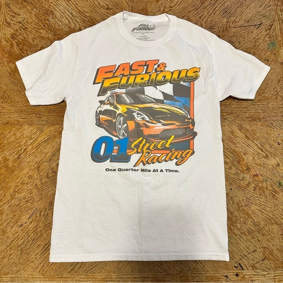 Fast and furious 01 racing tee shirt white size small see pictures for reference - Picture 1 of 6